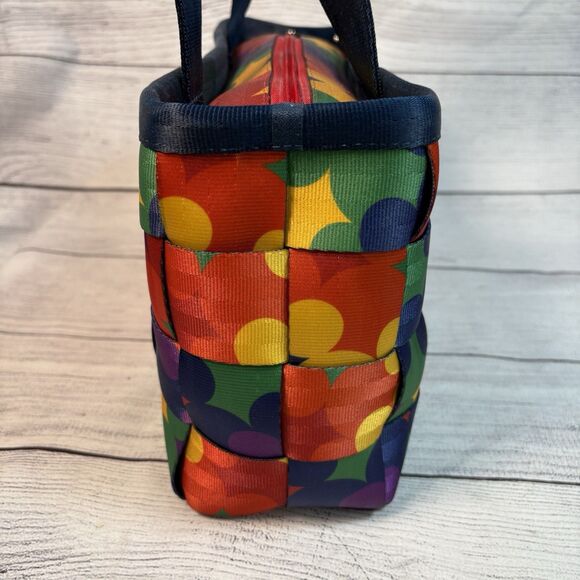 Disney Harvey’s Seatbelt Pop Art Rainbow Mickey Heads Tote Bag Purse Hang Tag - Picture 5 of 8